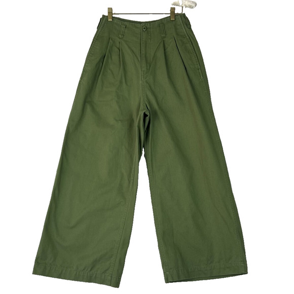 Nano & Co Pants - Nano & Co Pants Women's Size 38 Green Pleated Front Wide Leg Slash Pocket Chino